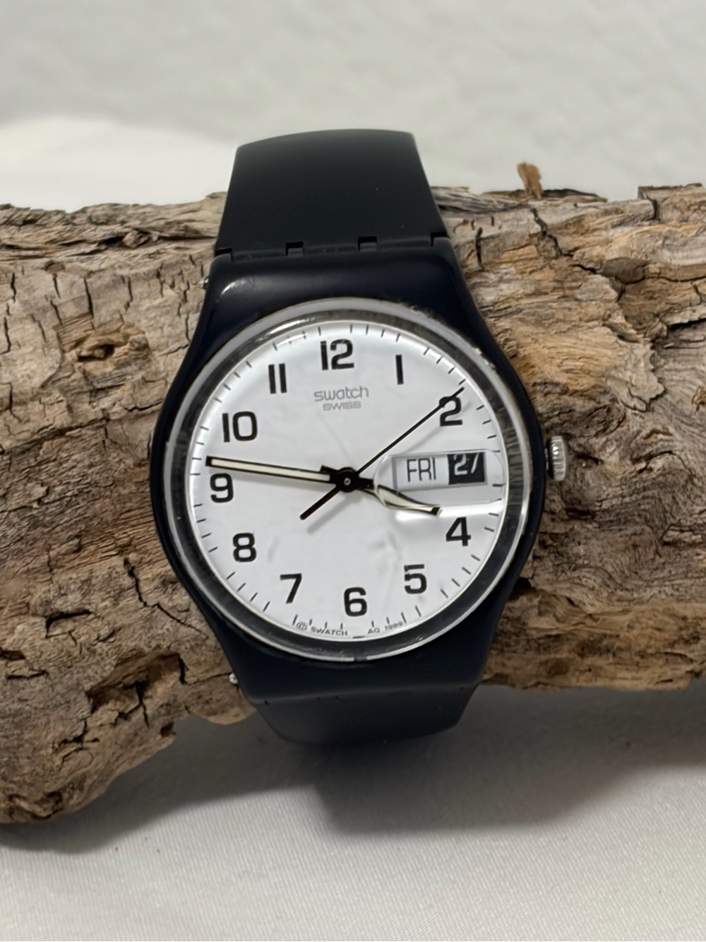 Swatch Watch Once Again Black & White Large Face Watch - Vintage